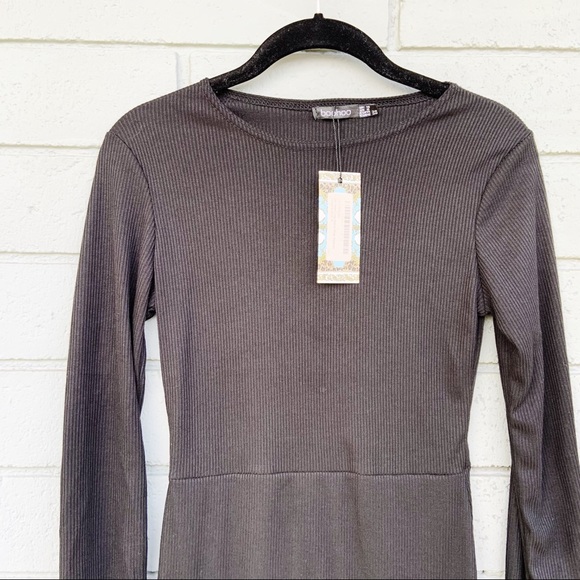 NWT Boohoo Long Sleeve Little Black Mini Dress - Picture 5 of 11
